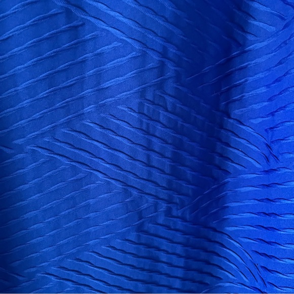 Blue Knee Length Skirt Patterned Skirt with Elastic Waist, Double Click Size 3X - Picture 3 of 7